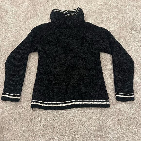 Rachel Zoe Women's Turtleneck Sweater Soft Black with White Trim XS - Picture 7 of 9